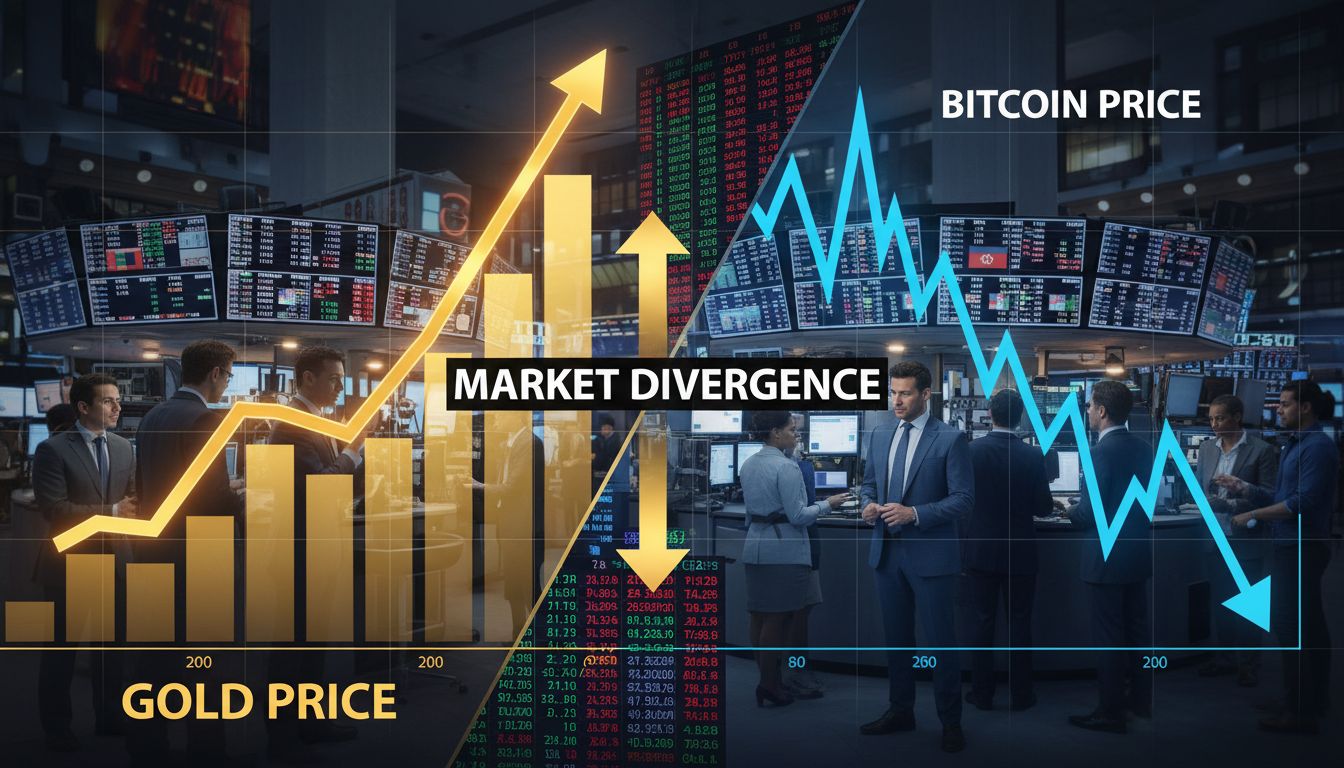 黃金突破每盎司 5,000 美元創新高　比特幣(BTC)、以太幣(ETH)走跌顯示市場轉向避險資產